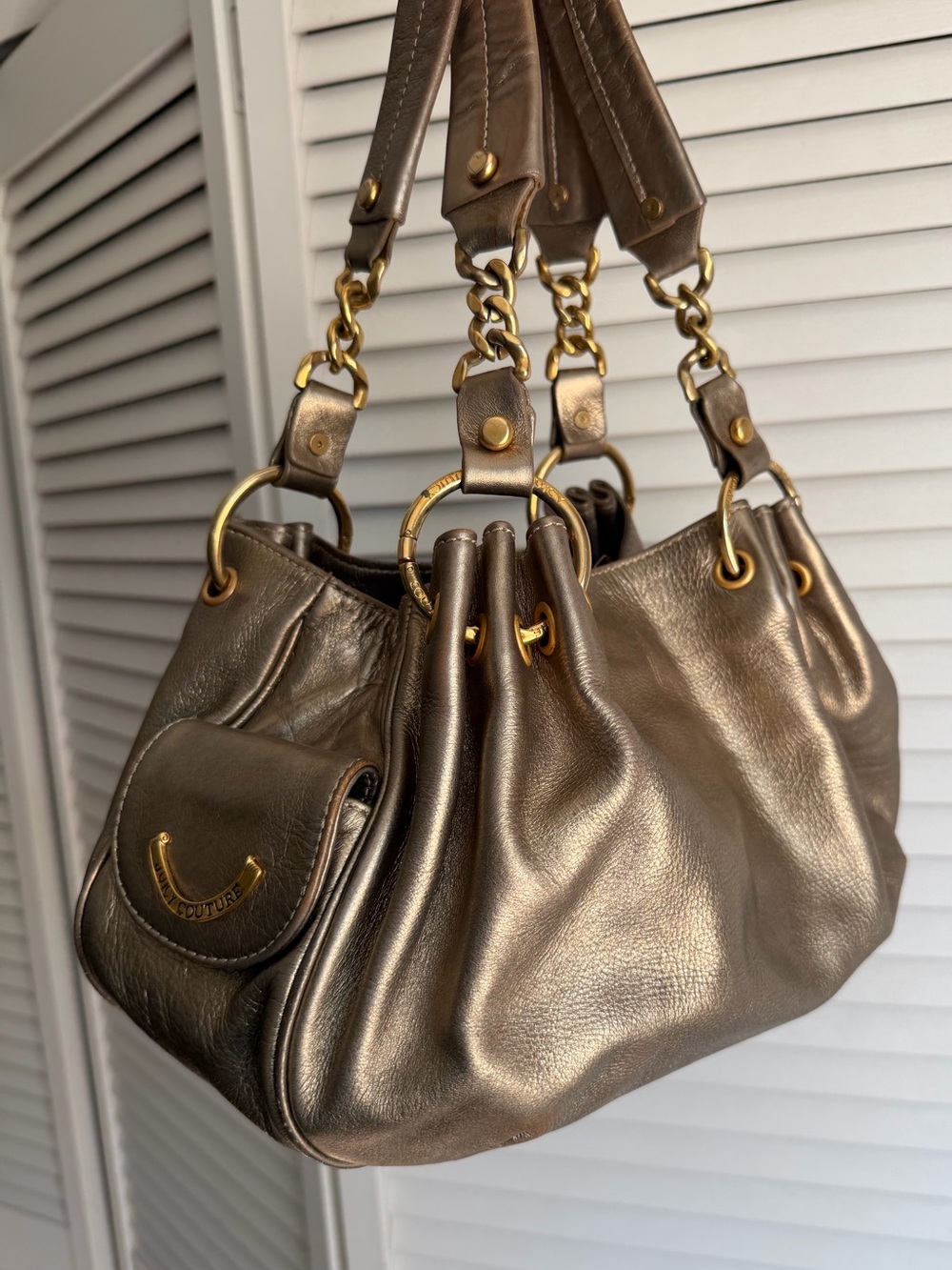 Vintage Juicy couture gold leather handbag P&G era